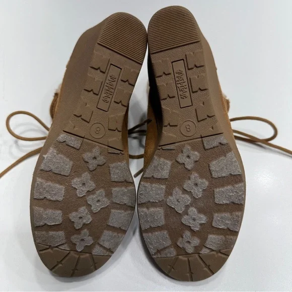 Mad Love Tan Lace Up Wedge Boots - Picture 7 of 7